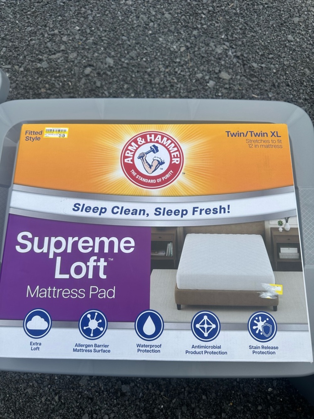ARM & HAMMER SUPREME LOFT MATTRESS PAD:  NEW IN BOX: SIZE TWIN/TWIN XL